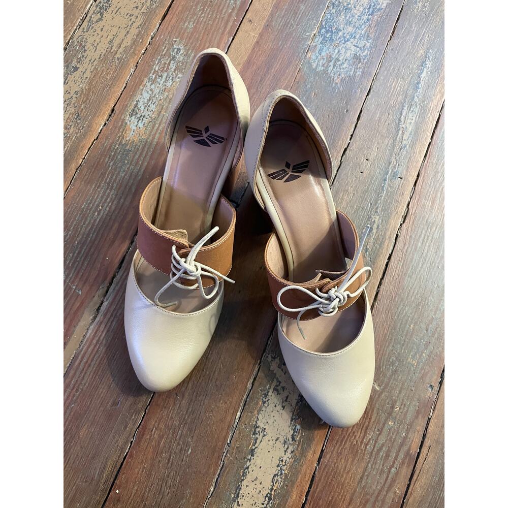 Fortress of Inca Ellie Leather Block Heel Lace Up Shoes Women 39 US 8.5 9 - Picture 6 of 13